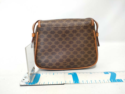 CELINE Macadam PVC and Leather Shoulder Bag M09 Brown Shoulder Bag