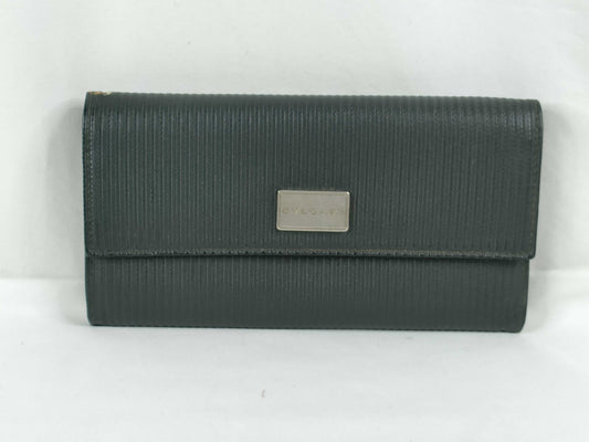 BVLGARI PVC Long Wallet AL.B11・27712 Black Wallet
