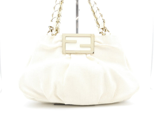 FENDI logo metal chain tote bag