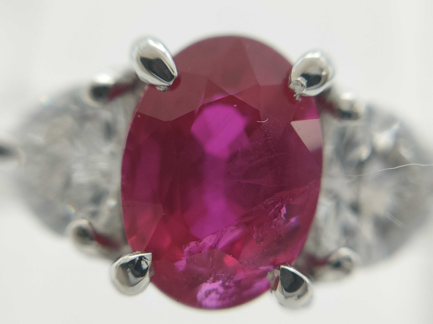 Colored Stone 1.02ct D0.44ct PT900 4.3g Ring 