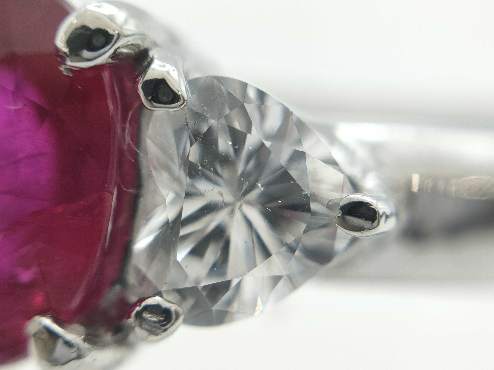 Colored Stone 1.02ct D0.44ct PT900 4.3g Ring 