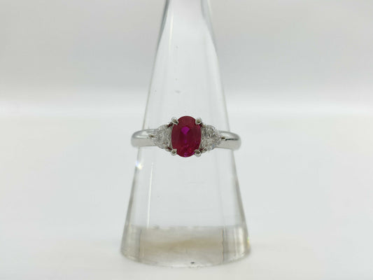 Colored Stone 1.02ct D0.44ct PT900 4.3g Ring 