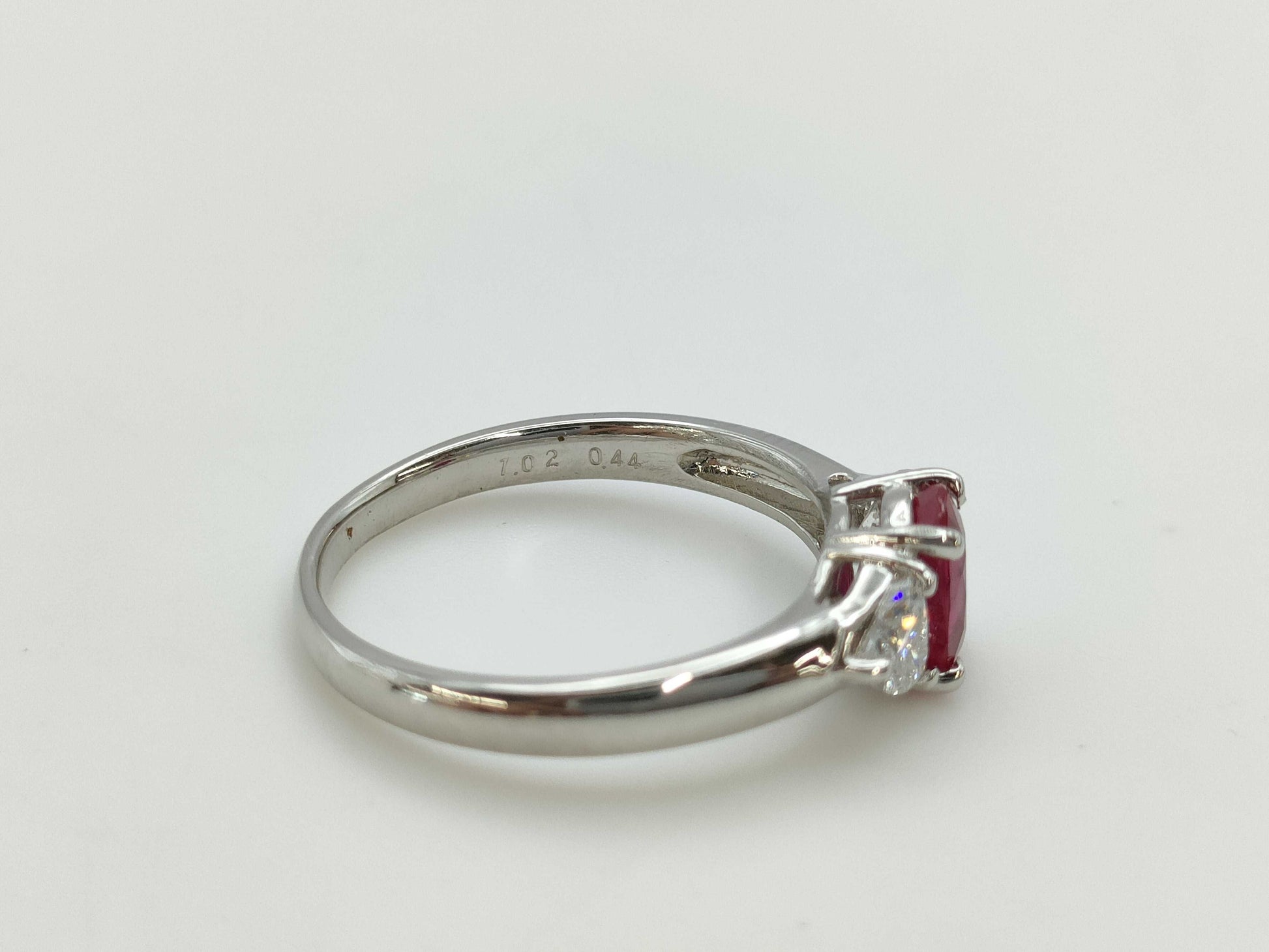 Colored Stone 1.02ct D0.44ct PT900 4.3g Ring 
