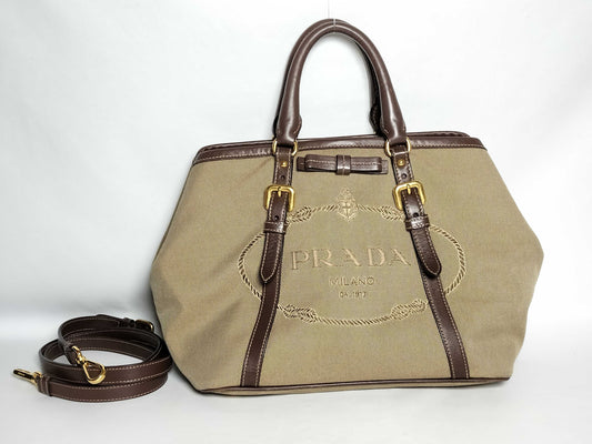 PRADA Jacquard 2-way Shoulder Bag/Tote Bag