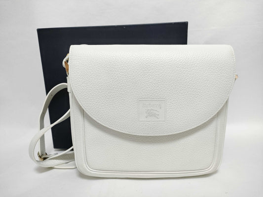Burberrys Shoulder Bag, Crossbody Bag, White Leather, Comes with Dust Bag 