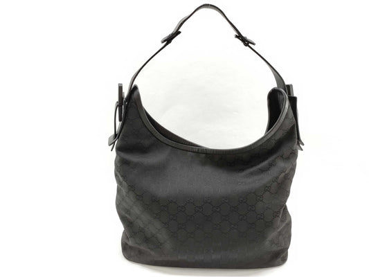 GUCCI GG Canvas Handbag with GG Pattern, Black, 106242