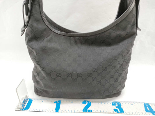 GUCCI GG Canvas Handbag with GG Pattern, Black, 106242