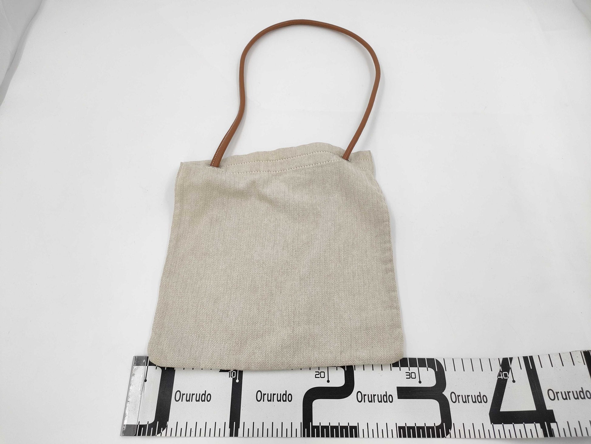 HERMES Aline Shoulder Bag Canvas Ivory