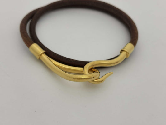 HERMES Jumbo Bracelet Leather Bangle