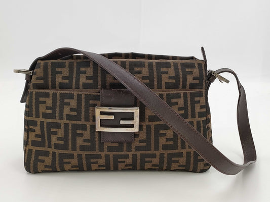 FENDI Zucca pattern Mamma Bucket handbag with front pocket