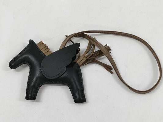 HERMES Charm Rodeo Pegasus PM Black/Etoupe Double Stamp Other Accessories