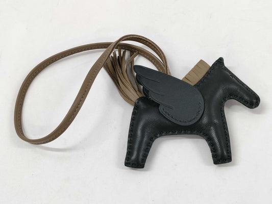 HERMES Charm Rodeo Pegasus PM Black/Etoupe Double Stamp Other Accessories