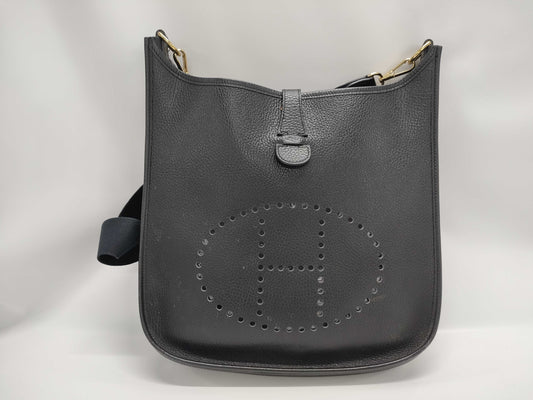 HERMES Evelyne 1 GM Ardennes Black with Gold Hardware, Shoulder Bag