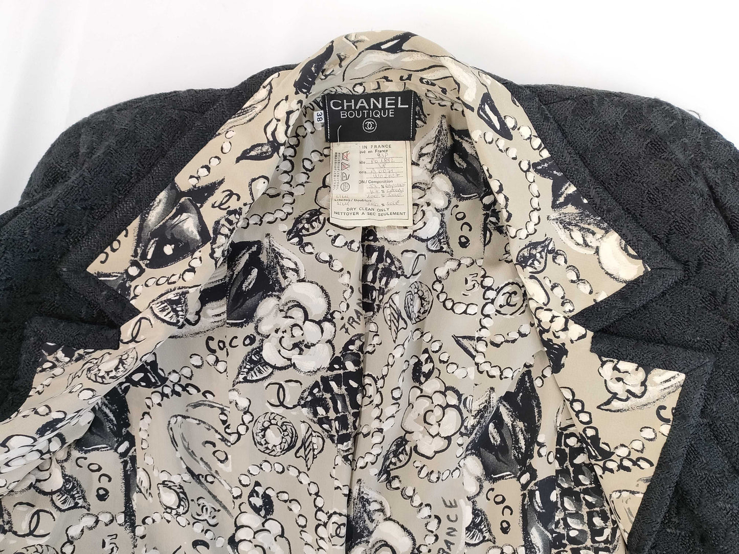 CHANEL 93P Tweed Set, Vintage, Size 38, Includes Replacement Buttons and Fabric, Other Apparel