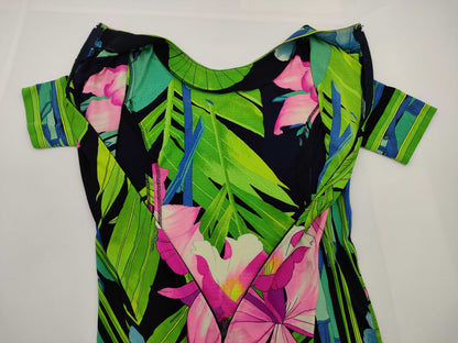 LEONARD Floral Print Dress, Cancan Material, Size 0