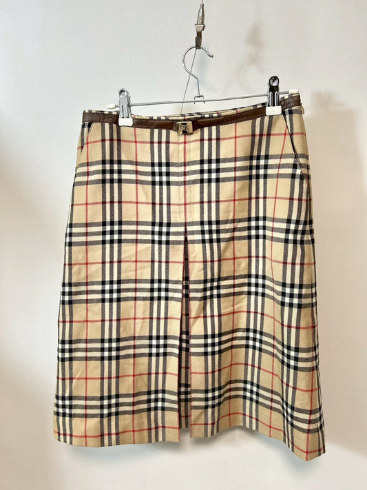 BURBERRY Nova Check All-Over Wrap Skirt, JP Tag, Size 38