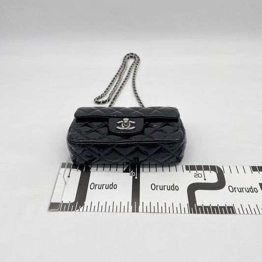 CHANEL Mini Matelasse Chain Shoulder Bag, Black, 18th Series