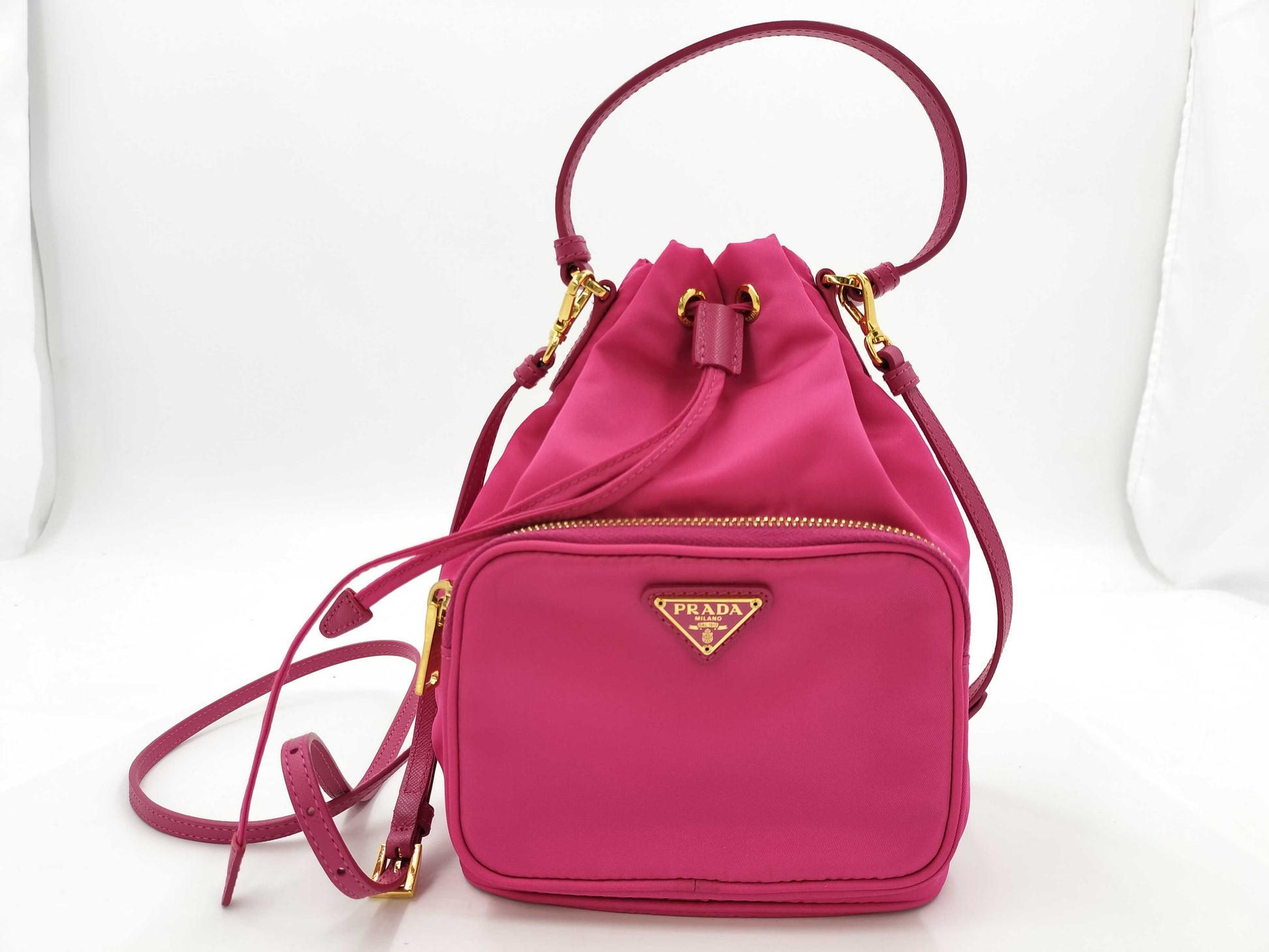 PRADA 1BH038 ReNylon Duet Bucket 2-Way Shoulder Bag