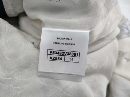 CHANEL Blue Coat Size 34 with Chanel Logo Lining