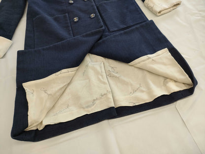 CHANEL Blue Coat Size 34 with Chanel Logo Lining