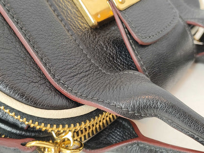 Miu Miu SG - Miu Miu RL0068 Leather 2-way Handbag Black