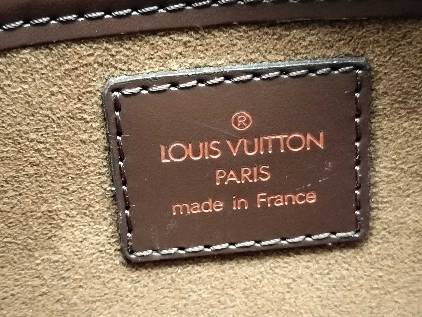 LOUIS VUITTON Damier ID-Damier Ebene Canvas Felice 25cm #FL0052 Pochette GHW Second Bag