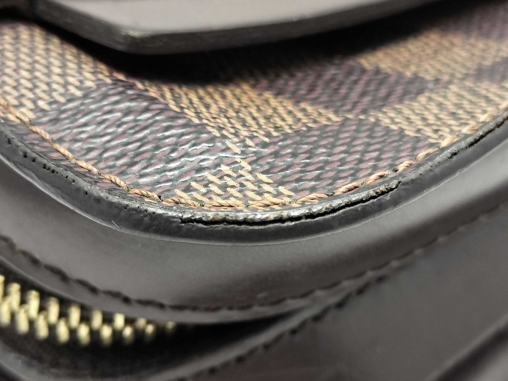 LOUIS VUITTON Damier ID-Damier Ebene Canvas Felice 25cm #FL0052 Pochette GHW Second Bag