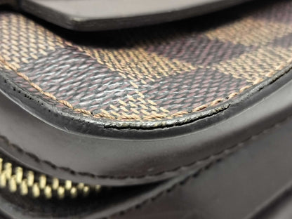 LOUIS VUITTON Damier ID-Damier Ebene Canvas Felice 25cm #FL0052 Pochette GHW Second Bag