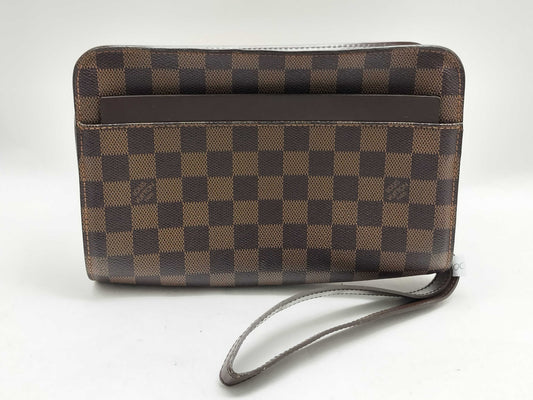 LOUIS VUITTON Damier ID-Damier Ebene Canvas Felice 25cm #FL0052 Pochette GHW Second Bag