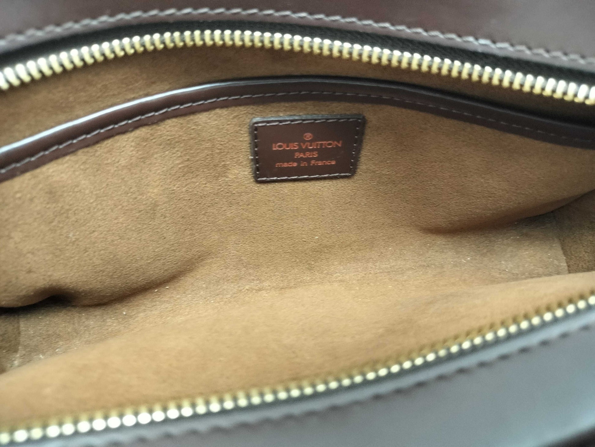LOUIS VUITTON Damier ID-Damier Ebene Canvas Felice 25cm #FL0052 Pochette GHW Second Bag
