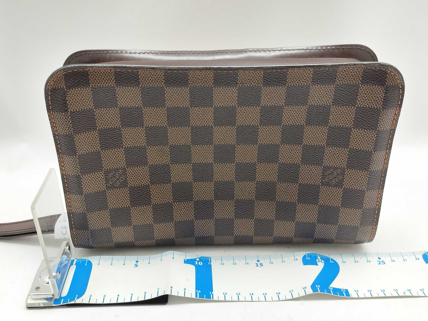 LOUIS VUITTON Damier ID-Damier Ebene Canvas Felice 25cm #FL0052 Pochette GHW Second Bag