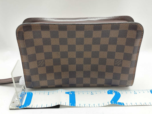 LOUIS VUITTON Damier ID-Damier Ebene Canvas Felice 25cm #FL0052 Pochette GHW Second Bag