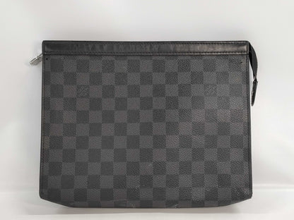 LOUIS VUITTON N41696 Damier Graphite Voyage Pochette Clutch Bag, Pouch, Document Case, Second Bag