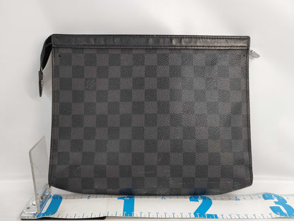 LOUIS VUITTON N41696 Damier Graphite Voyage Pochette Clutch Bag, Pouch, Document Case, Second Bag