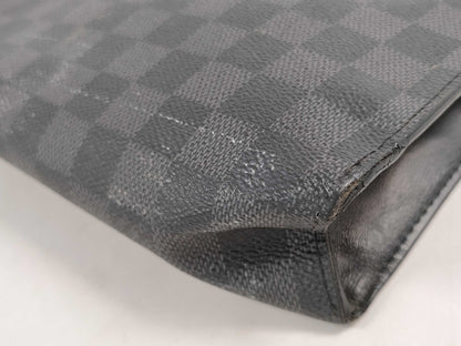 LOUIS VUITTON N41696 Damier Graphite Voyage Pochette Clutch Bag, Pouch, Document Case, Second Bag