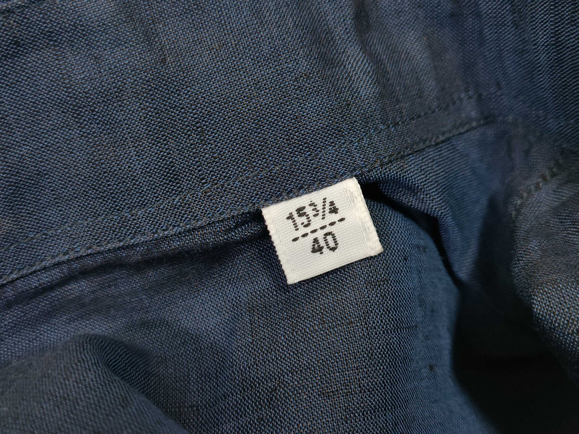 HERMES Cotton and Linen Short Sleeve Shirt Blue Tops