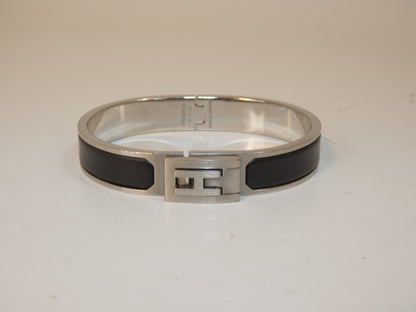 HERMES Logo Jet Bracelet Bangle