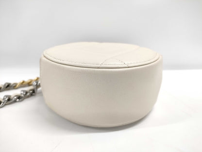 CHANEL Lambskin Round Chain Shoulder Bag