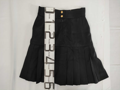 CHANEL Coco Button Pleated Skirt, Size 40