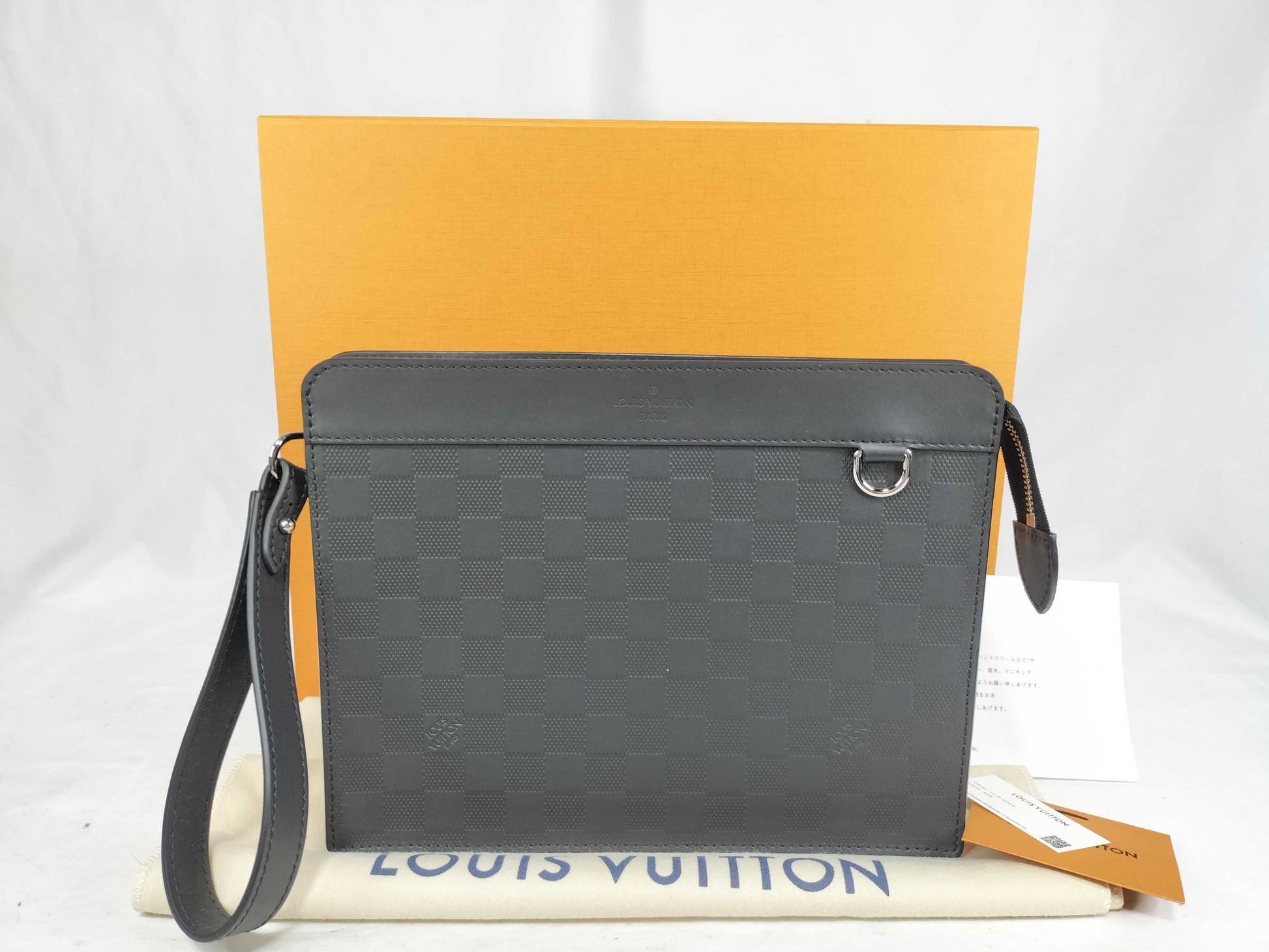 LOUIS VUITTON Damier Infini Louis Vuitton Damier Infini Stand Pouch Second Bag