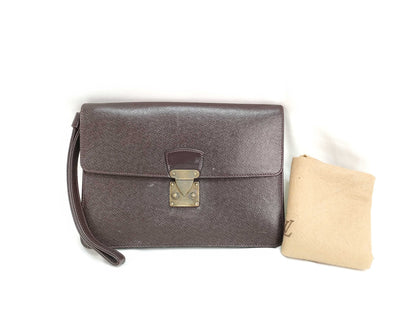 LOUIS VUITTON Taiga Clado M30196 Acajou Second Bag with Dust Bag