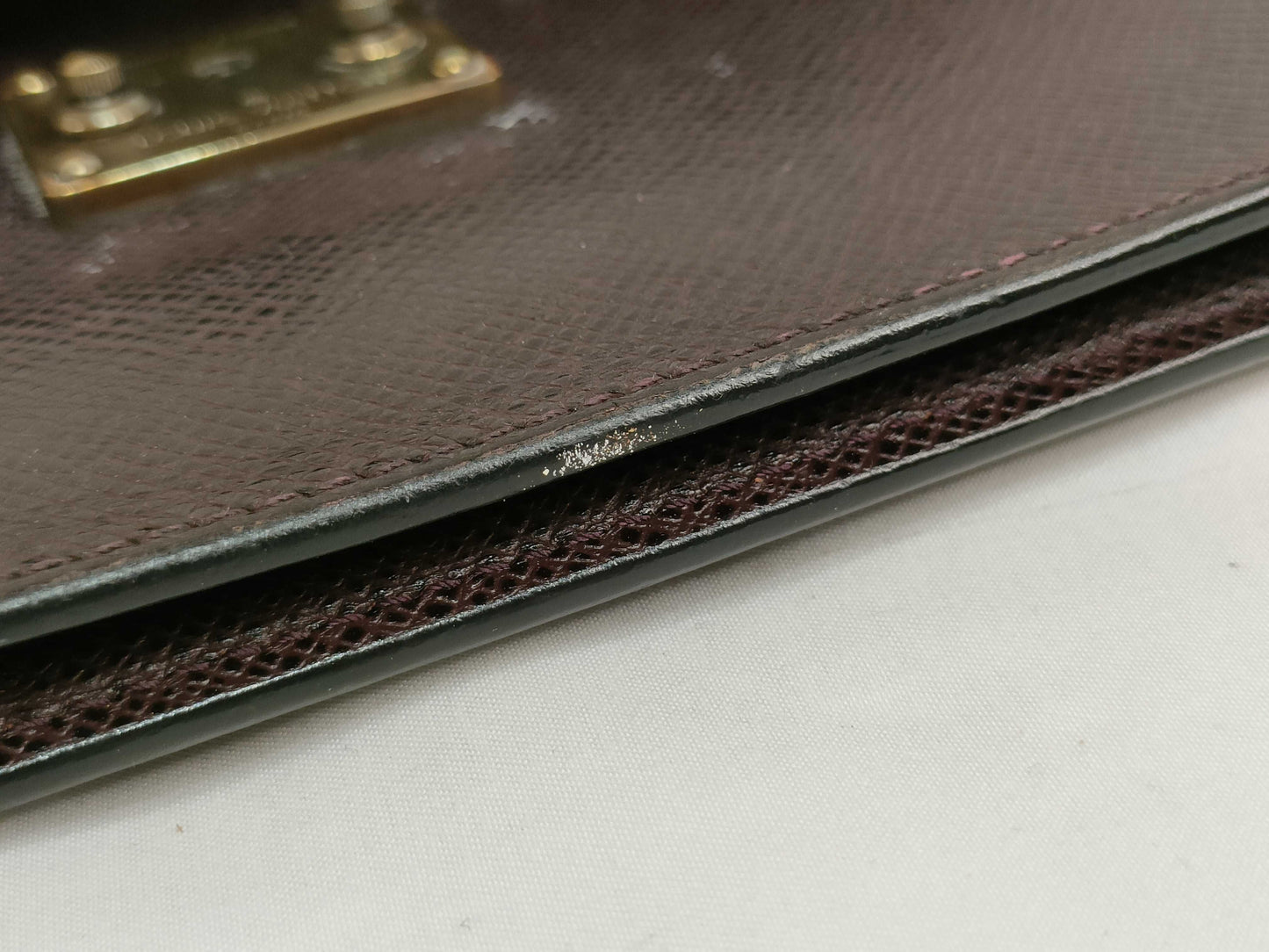 LOUIS VUITTON Taiga Clado M30196 Acajou Second Bag with Dust Bag