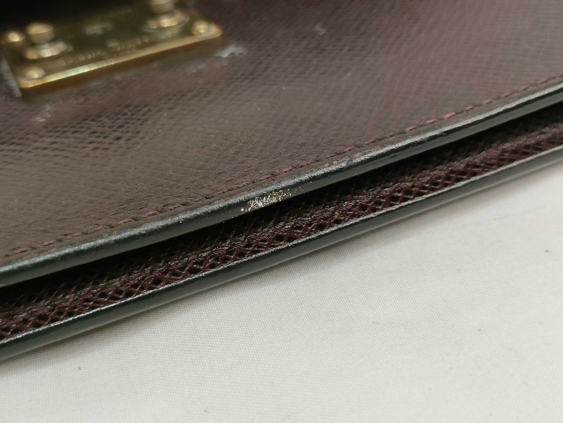 LOUIS VUITTON Taiga Clado M30196 Acajou Second Bag with Dust Bag