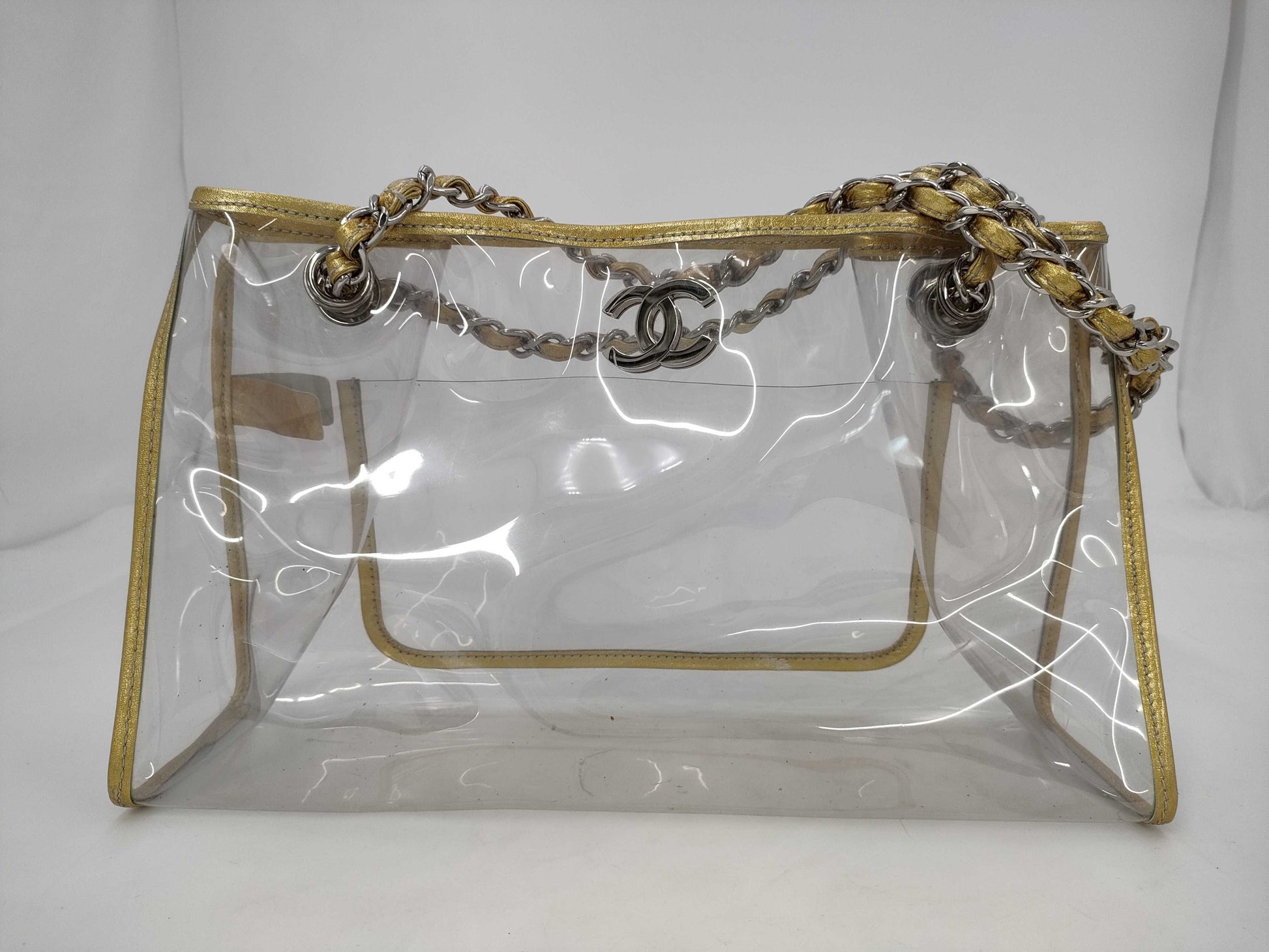 CHANEL Coco Mark Vinyl Chain Tote Bag