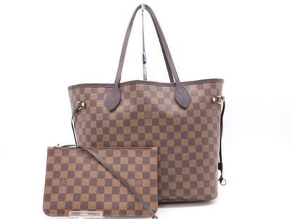 LOUIS VUITTON N41358 Damier Neverfull MM Cerise Tote Bag with Pouch