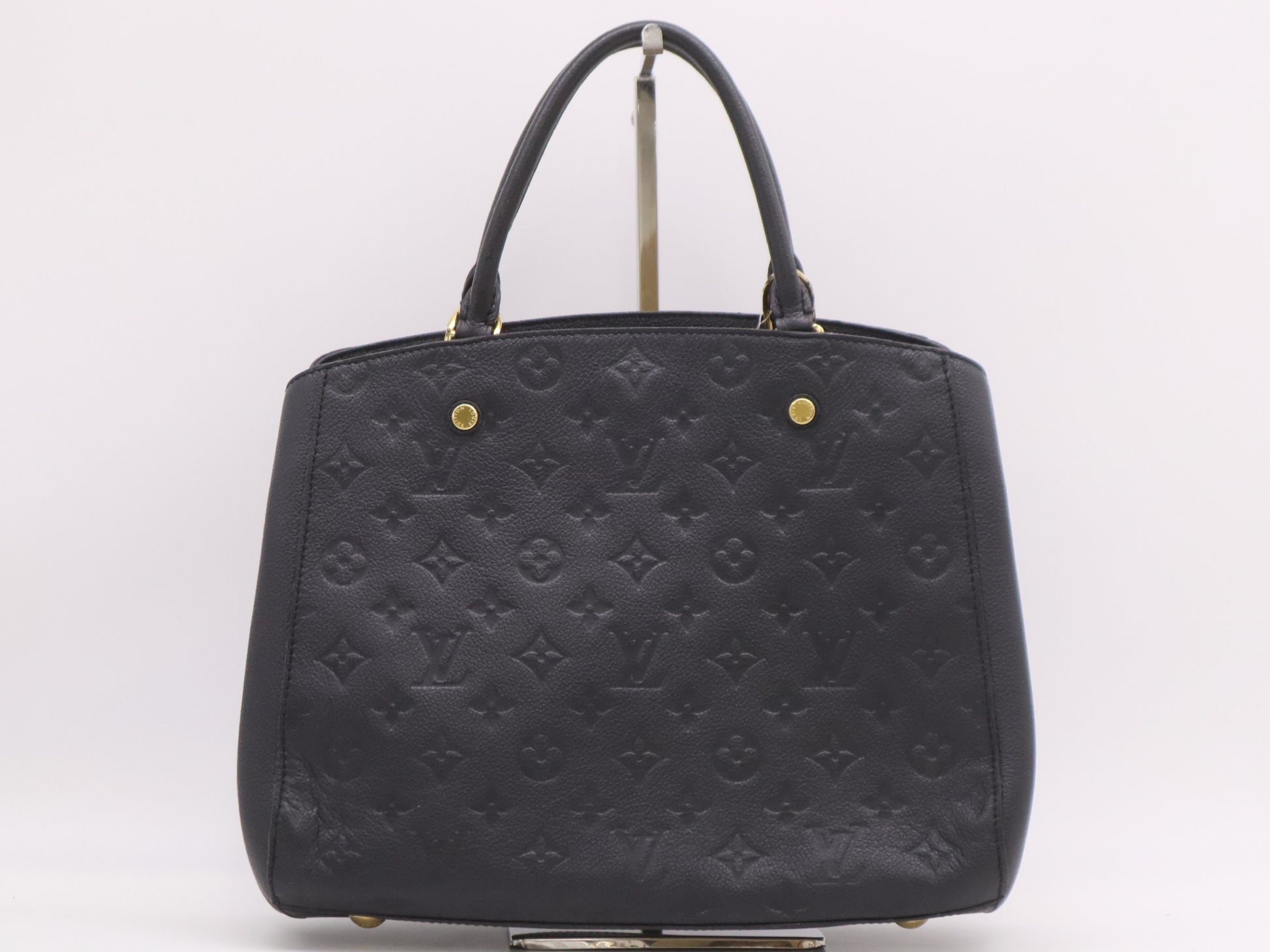 LOUIS VUITTON M41048 Unplanted Montaigne MM Noir TR3184 Handbag with Shoulder Strap, Crochette, Poignier, Cadena Keys x2
