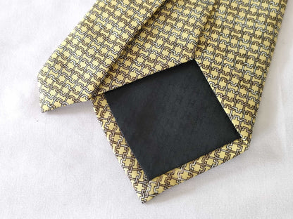 HERMES Tie with Box Yellow Other Accessories