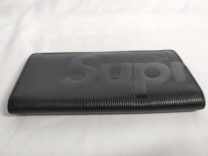 LOUIS VUITTON Epi Leather & Supreme Collaboration Portefeuille Brazza M67721/CA2107 Wallet with Box