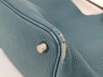 HERMES Picotin Lock PM Taurillon Clemence Blue Handbag