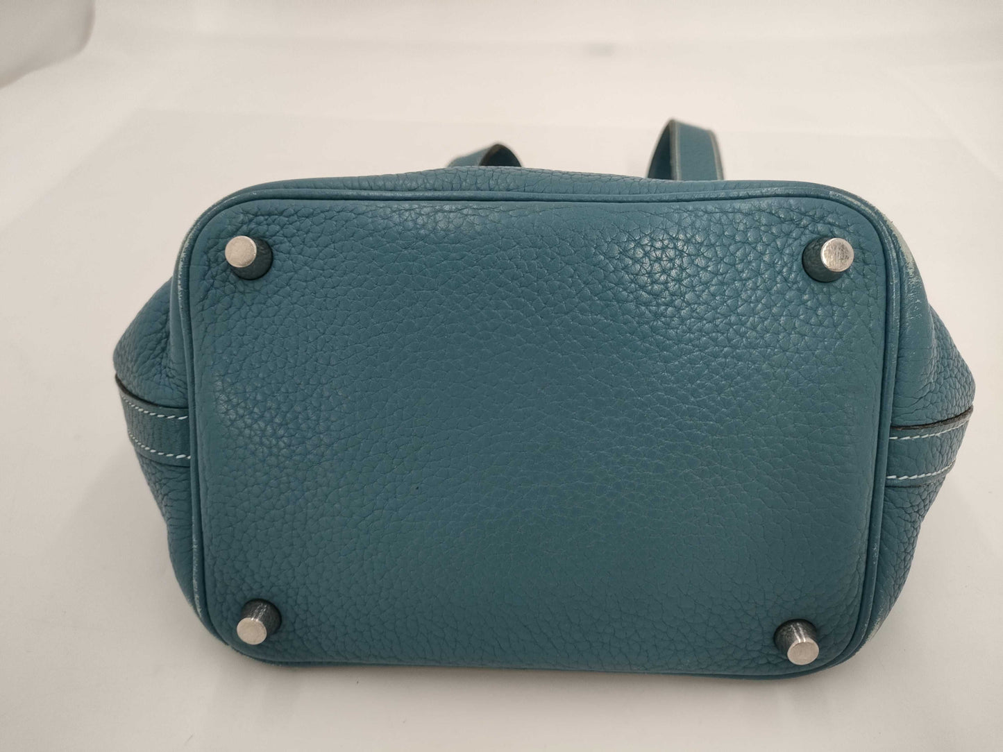 HERMES Picotin Lock PM Taurillon Clemence Blue Handbag